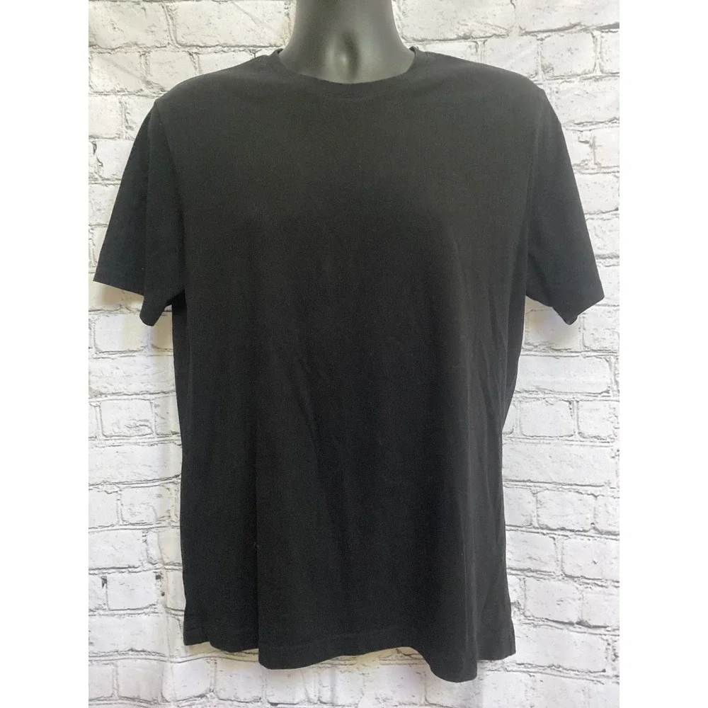 Banana Republic Mens Eco Premium Wash T-Shirt Black Short Sleeve Crew Neck L